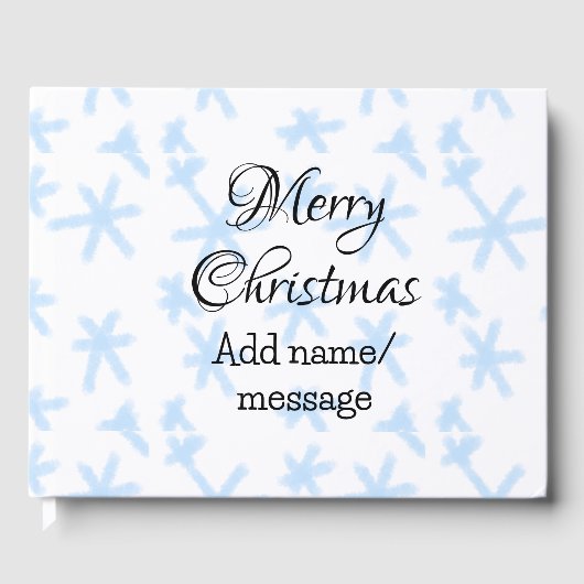 青雪片クリスマスパターン雪のパターン ゲストブック (正面)