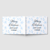 青雪片クリスマスパターン雪のパターン ゲストブック (全面)