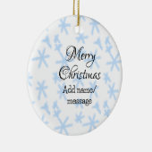 青雪片クリスマスパターン雪のパターン セラミックオーナメント (右)