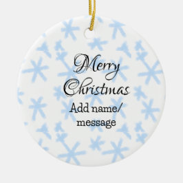 青雪片クリスマスパターン雪のパターン セラミックオーナメント