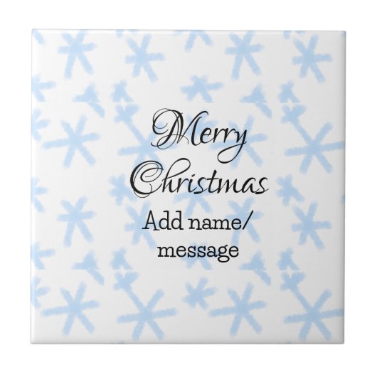 青雪片クリスマスパターン雪のパターン タイル (正面)