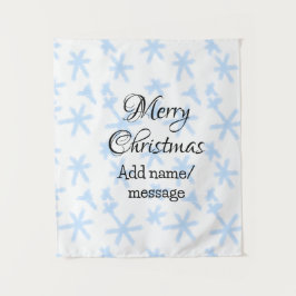 青雪片クリスマスパターン雪のパターン タペストリー