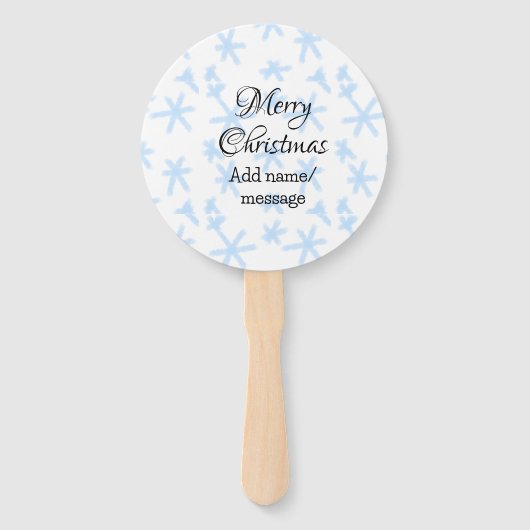 青雪片クリスマスパターン雪のパターン ハンドファン (正面)