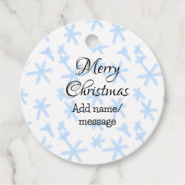 青雪片クリスマスパターン雪のパターン フェイバータグ