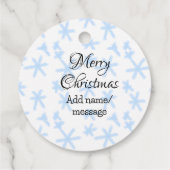 青雪片クリスマスパターン雪のパターン フェイバータグ (裏面)
