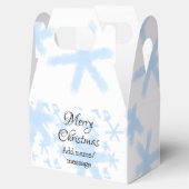 青雪片クリスマスパターン雪のパターン フェイバーボックス (オープン)