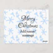 青雪片クリスマスパターン雪のパターン ポストカード (裏面)