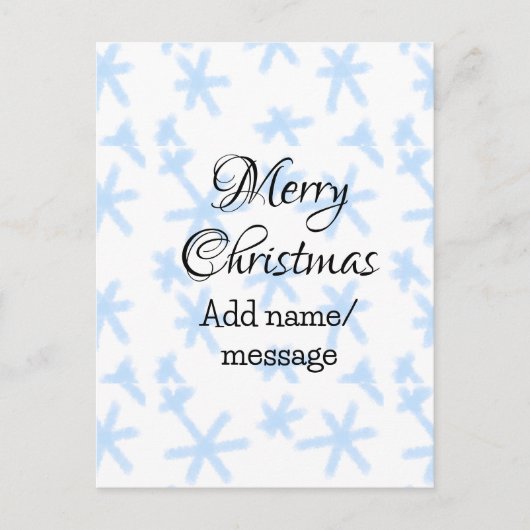青雪片クリスマスパターン雪のパターン ポストカード (正面)
