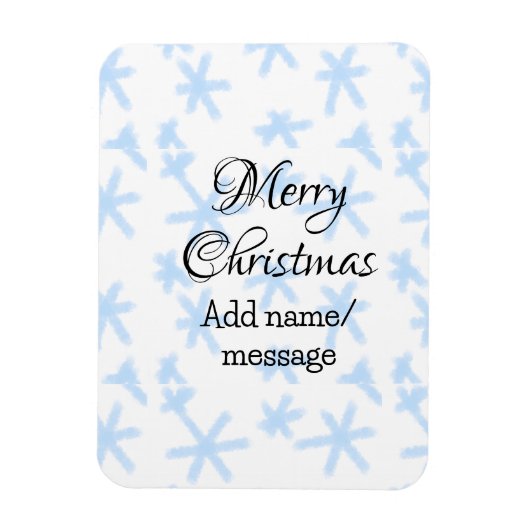 青雪片クリスマスパターン雪のパターン マグネット (縦)