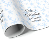 青雪片クリスマスパターン雪のパターン ラッピングペーパー (ロールコーナー)