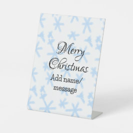 青雪片クリスマスパターン雪のパターン 台座サイン