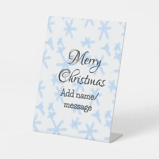 青雪片クリスマスパターン雪のパターン 台座サイン (正面)