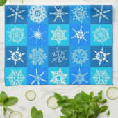 青雪片パターン キッチンタオル (折り畳み)