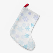 青雪片パターン スモールクリスマスストッキング (正面 (吊り時))