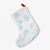 青雪片パターン スモールクリスマスストッキング (裏面 (吊り時))