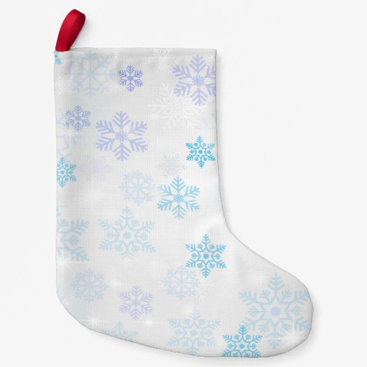 青雪片パターン スモールクリスマスストッキング (正面)