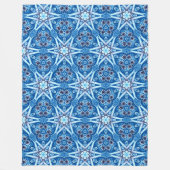 青雪花柄 フリースブランケット (正面)