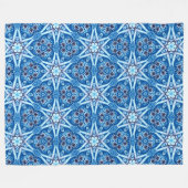 青雪花柄 フリースブランケット (正面(横))