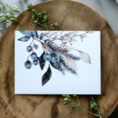 青霜の降りた冬フローラRSVP応答カード 出欠カード