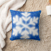 青霜の降りた北極の雪片 |きらめく雪 クッション (ブランケット)