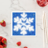 青霜の降りた北極の雪片 |きらめく雪 スタンダードカクテルナプキン (インサイチュ)