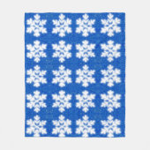 青霜の降りた北極の雪片 |きらめく雪 フリースブランケット (正面)