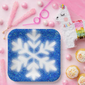 青霜の降りた北極の雪片 |きらめく雪 ペーパープレート (パーティー)