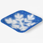 青霜の降りた北極の雪片 |きらめく雪 ペーパープレート (傾斜あり)