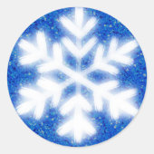 青霜の降りた北極の雪片 |きらめく雪 ラウンドシール (正面)