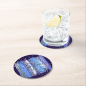 青霜の降りた筆ストローク新年20xxスクア ラウンドペーパーコースター (インサイチュ)