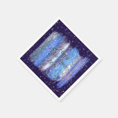 青霜の降りた筆ストローク新年20xx スタンダードカクテルナプキン (角)