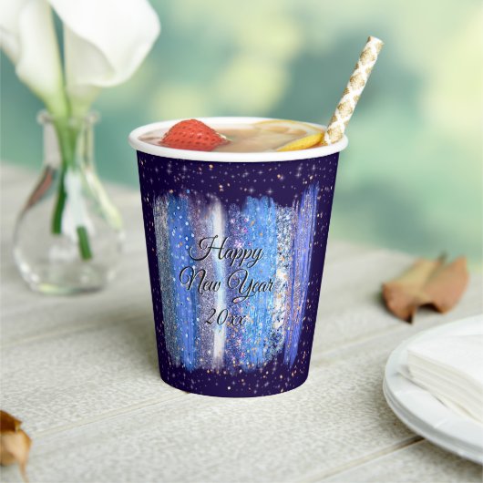 青霜の降りた筆ストローク新年20xx 紙コップ (インサイチュ)
