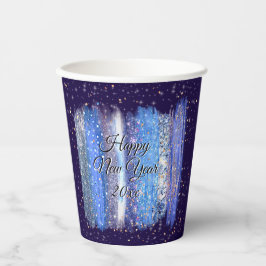 青霜の降りた筆ストローク新年20xx 紙コップ