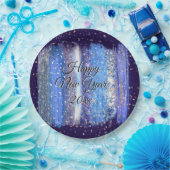 青霜の降りた筆ストローク新年20xx 9" ペーパープレート (パーティー)