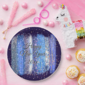 青霜の降りた筆ストローク新年20xx 9" ペーパープレート (パーティー)