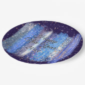 青霜の降りた筆ストローク新年20xx 9" ペーパープレート (アングル)