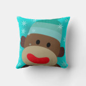 青靴下猿枕 クッション (裏面)