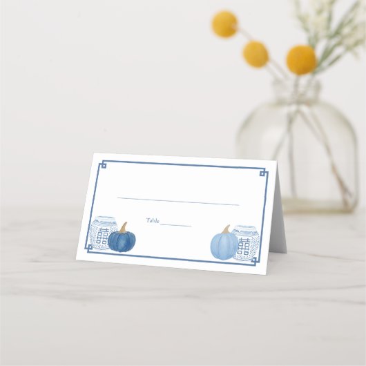 青頭が切れると白のカボチャの結婚披露宴 プレイスカード (正面)