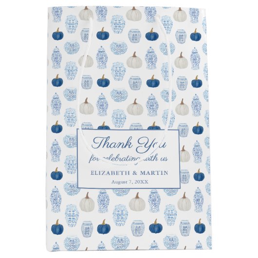 青頭が切れると白のチャイノアイセリーカボチャありがとう ミディアムペーパーバッグ (正面)