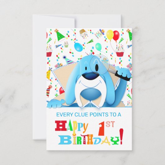 青頭が切れる犬の漫画の探偵 |パーティー 招待状 (正面)