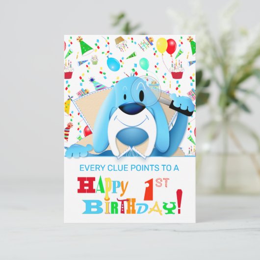 青頭が切れる犬の漫画の探偵 |パーティー 招待状 (スタンド正面)