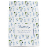 青頭が切れる白の花嫁結婚さん ミディアムペーパーバッグ (正面)