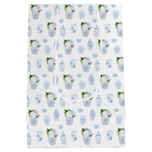 青頭が切れる白の花嫁結婚さん ミディアムペーパーバッグ (裏面)