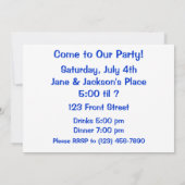 青飛んでいるいジェイ 招待状 (裏面)