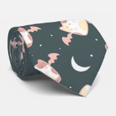 青飛んでいるい背景のかわいい猫 ネクタイ (ロール)