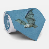 青飛んでいるい3Dこうもり ネクタイ (ロール)