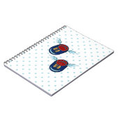 青飛んでいると赤の可愛い翼の小さな靴 ノートブック (左側)