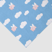 青飛んでいる柄の翼を持つ豚かわいい子豚 薄葉紙 (詳細)