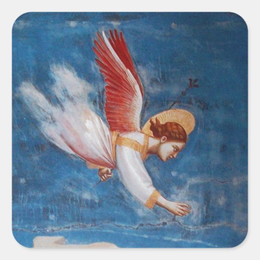 青飛んでいる空の天使、クリスマスホリデーパーティー スクエアシール (正面)