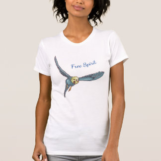青飛んでいる色のインコ Tシャツ